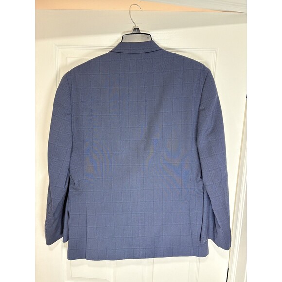 Marc New York Men's Blue Modern-Fit Plaid Blazer Suit Sport Coat Jacket 40S - Picture 3 of 8